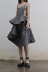 SHUSHUTONG ruffle sling top aw21to02 grey